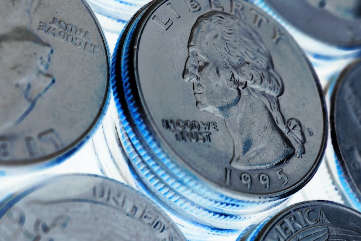 A couple of U.S. quarters.