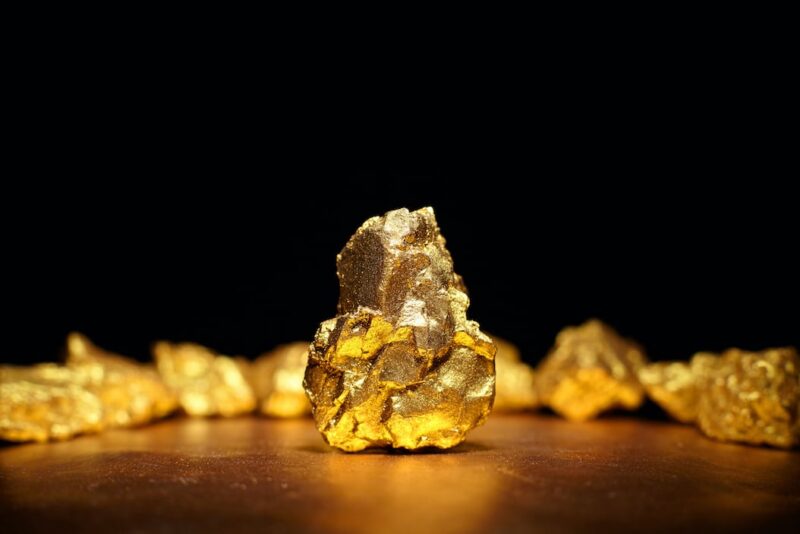 A piece of raw gold.