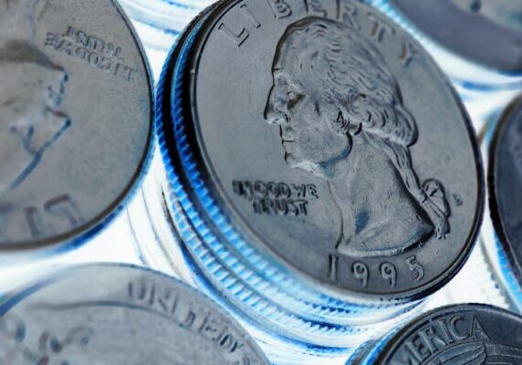 A couple of U.S. quarters.